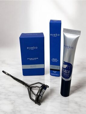 Eyeko Beach Waterproof Mascara & Eyelash Curler Set NIB Black Curl Lift
